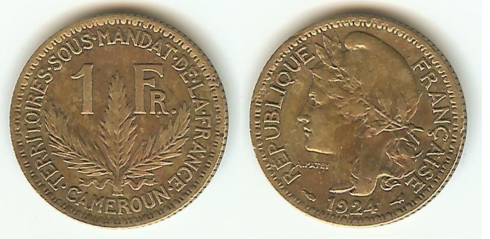 Cameroon 1 Franc 1924 aVF